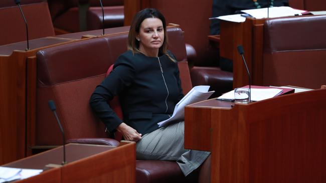 Senator Jacqui Lambie in the Senate Chamber in Parliament House in Canberra. Picture Gary Ramage