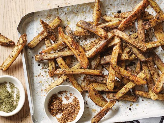 Chips made from potatoes.