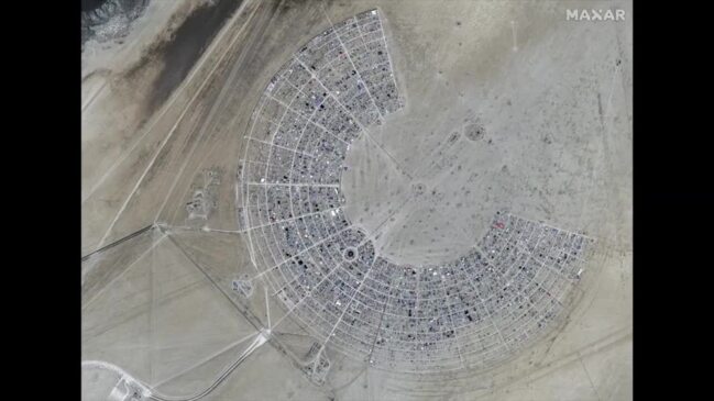 Satellite Imagery Shows Construction of Burning Man Festival in Nevada Desert