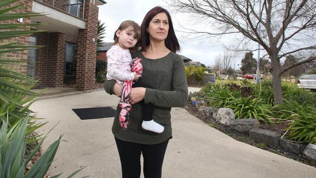 Rocchina Pignataro, with daughter Alesia, outside her home in Taylors Hill, where gangs rampaged this week. Picture: David Geraghty