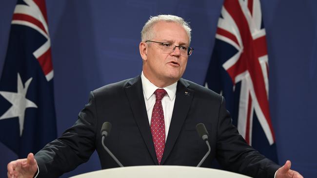 Prime Minister Scott Morrison in Sydney on Friday. Picture: NCA NewsWire/Joel Carrett