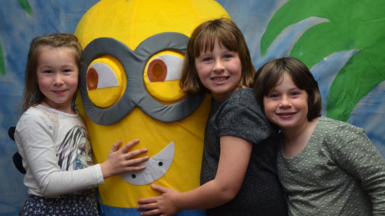 Lily Pellow, Olivia Johanson and Anika Irwin at the Stanthorpe Police Blue Light disco on Friday night. Photo Emma Boughen / Stanthorpe Border Post