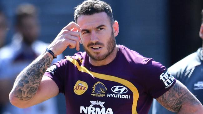 Darius Boyd during the Brisbane Broncos training session. Picture: AAP/Darren England