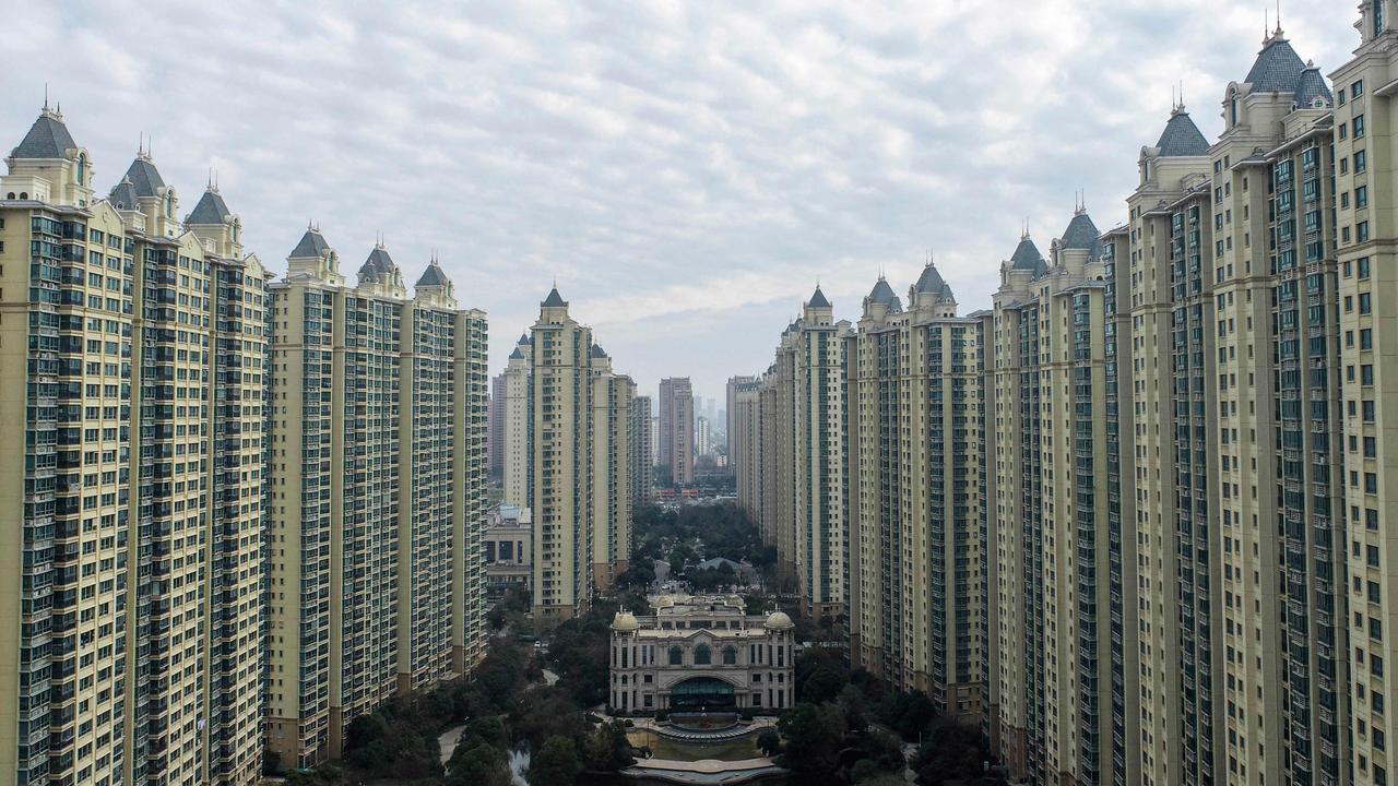 A housing complex by Chinese property developer Evergrande in Huaian, in China’s eastern Jiangsu province. Picture: AFP