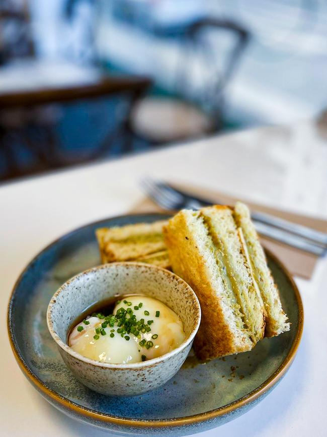 Bumi Cafe's Butter Pandan Kaya Toast with Onsen Eggs. Picture: Hatha Hardjabrata