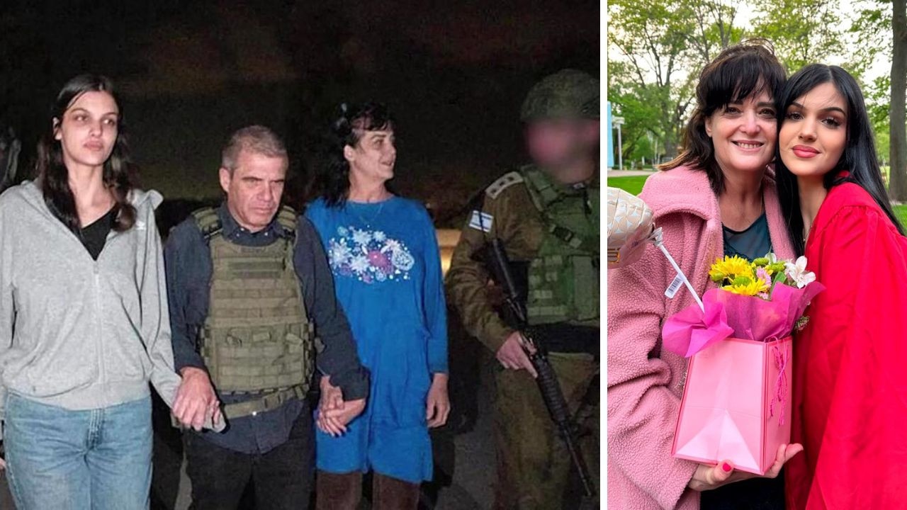 Two American hostages released by Hamas. Picture: Israeli Government; Bring Them Home Now/Instagram