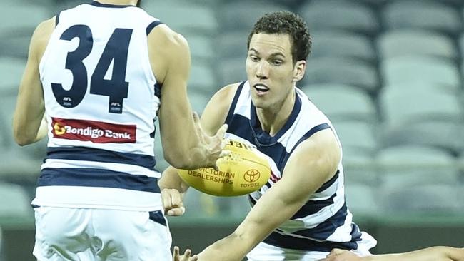 Ruckman Darcy Fort marks in the VFL for Geelong. Picture: Alan Barber