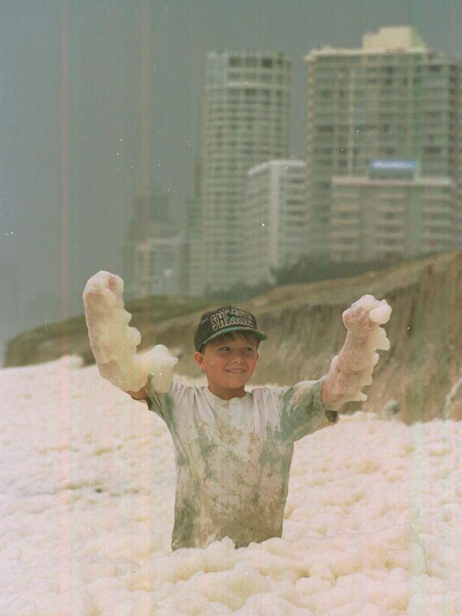 Beach erosion at Main Beach in 1996.