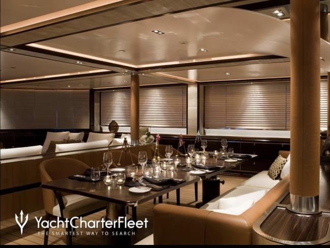 Inside the luxury Bayesian superyacht. Picture: www.yachtcharterfleet.com