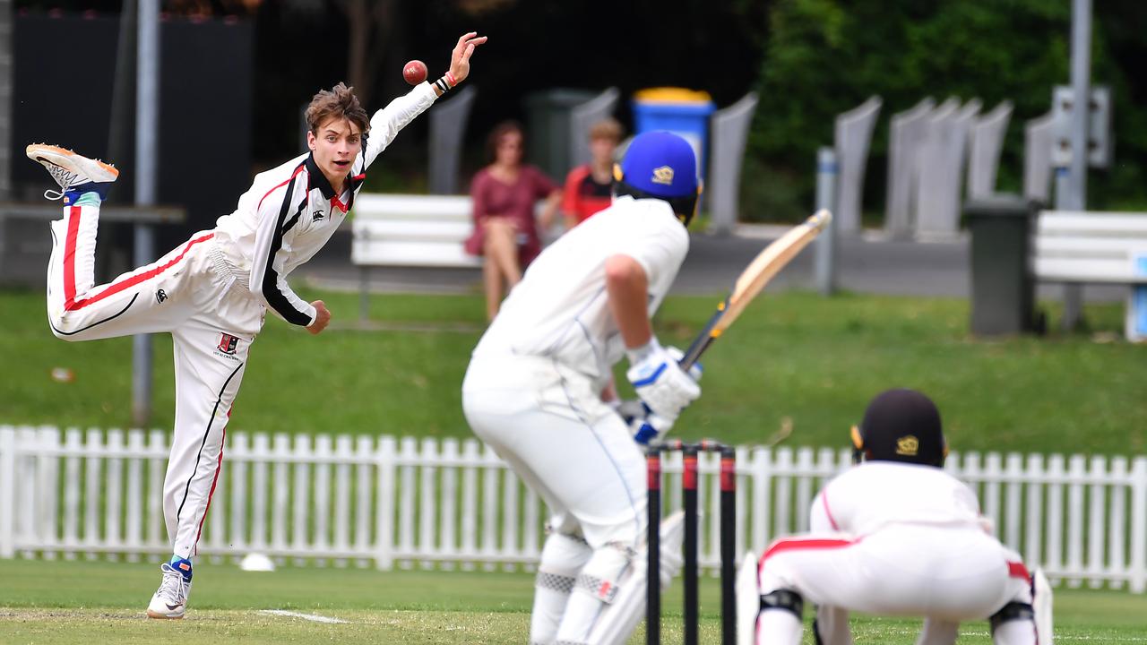 St Joseph's Gregory Terrace bowler Michael Harper. Picture, John Gass