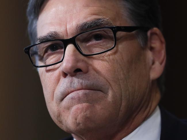 Energy Secretary-designate, former Texas Gov. Rick Perry, pauses while testifying on Capitol Hill in Washington, Thursday, Jan. 19, 2017, at his confirmation hearing before the Senate Energy and Natural Resources Committee. (AP Photo/Carolyn Kaster)