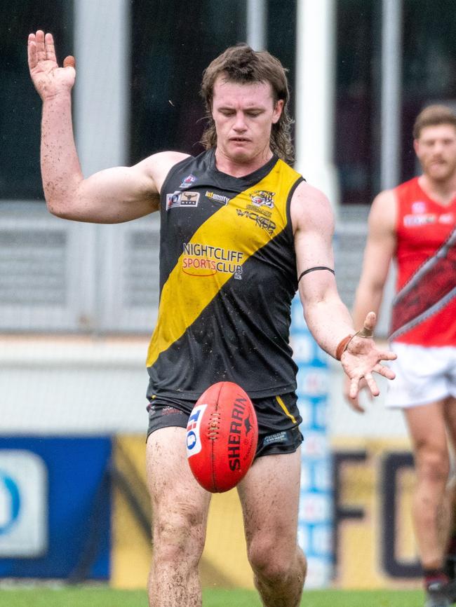 Dom Brew has had an outstanding 2020-21 NTFL season at Nightcliff. Picture: Aaron Black/AFLNT Media