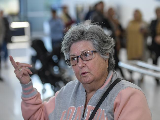 Ellen Gillespie, 73, was apprehensive getting on a flight from Bangkok to Adelaide after hearing of the Singapore Airlines emergency landing. Picture: RoyVPhotography