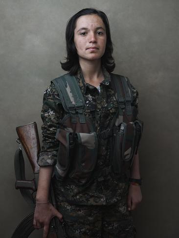 Women of the Shingal Resistance Unit. NYC photographer Joey L. travels to Iraqi Kurdistan and Syria to tell the story of guerilla groups fighting IS. Picture: Joey L.