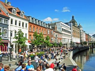 The river of Aarhus (Aarhus Canal) in Midtbyen