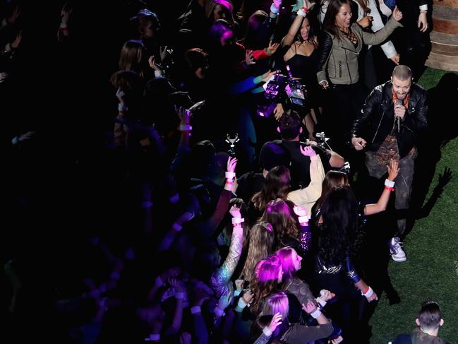 Justin Timberlake performs during the Pepsi Super Bowl LII Halftime Show at U.S. Bank Stadium on February 4, 2018 in Minneapolis, Minnesota. Picture: Getty Images