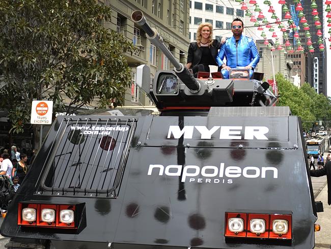 Makeup guru Napoleon Perdis launching at Myer. Photo:Ellen Smith