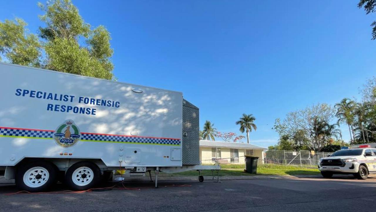 The scene in Malak where a man died. Police are investigating the death and have arrested another man. Picture: Floss Adams