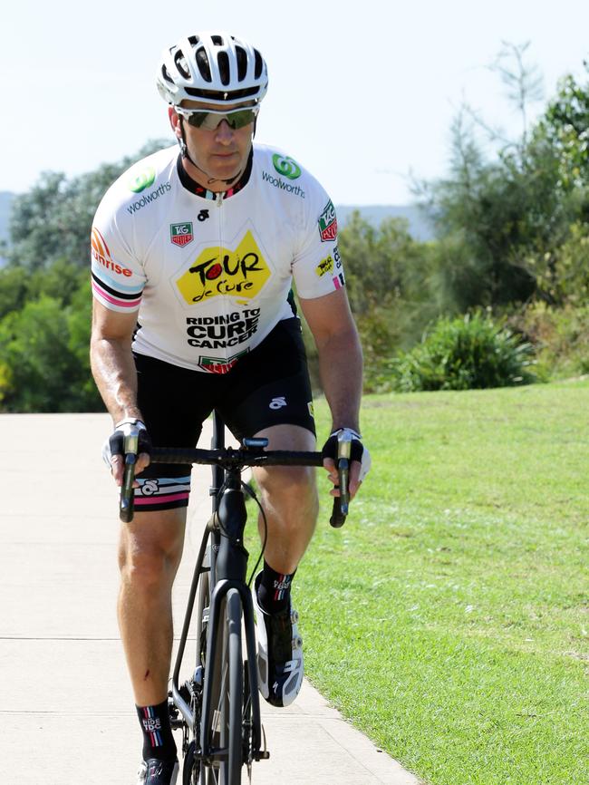 Sunrise sports presenter Mark Beretta rides his bike to keep fit. Picture: Elenor Tedenborg