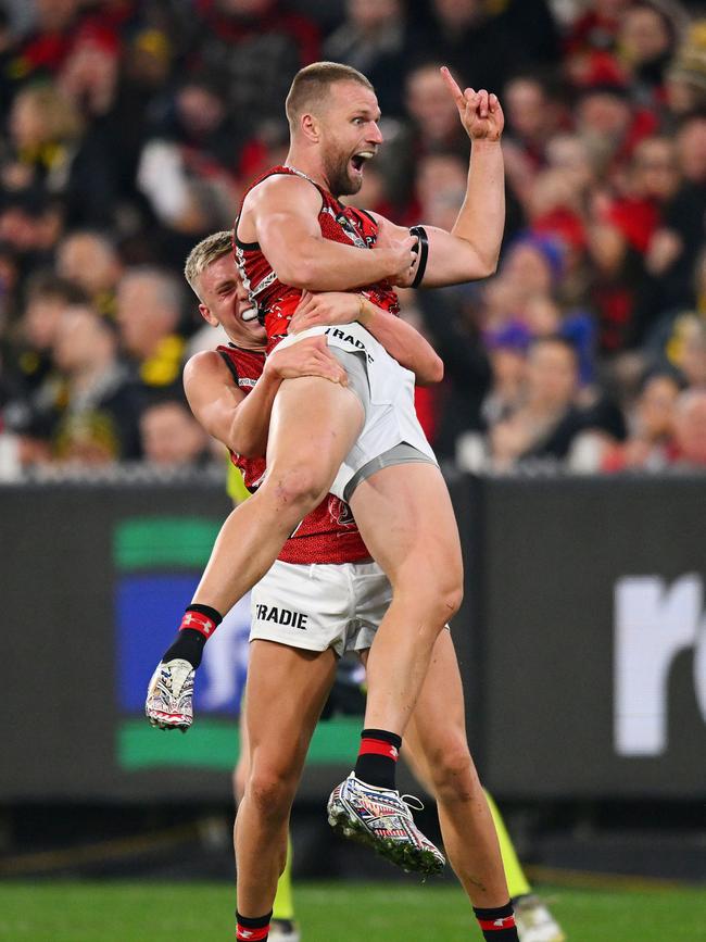 Uwland wants the job on a red-hot Jake Stringer this weekend. Picture: Morgan Hancock/AFL Photos/via Getty Images