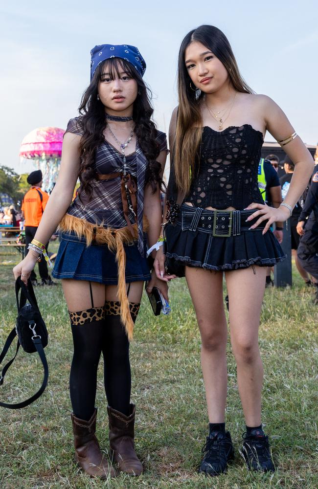 Kim tang wears SHEIN and Thanh do wears PLT at the Bass in the Grass 2025. Picture: Pema Tamang Pakhrin