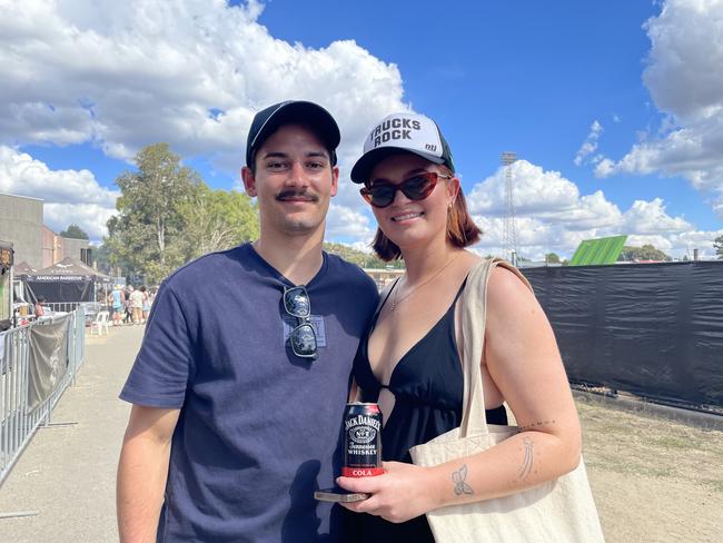 Taylor Constable and Ethan Arnorld at the 2024 Meatstock Festival at Bendigo Showgrounds. Photo: Himangi Singh