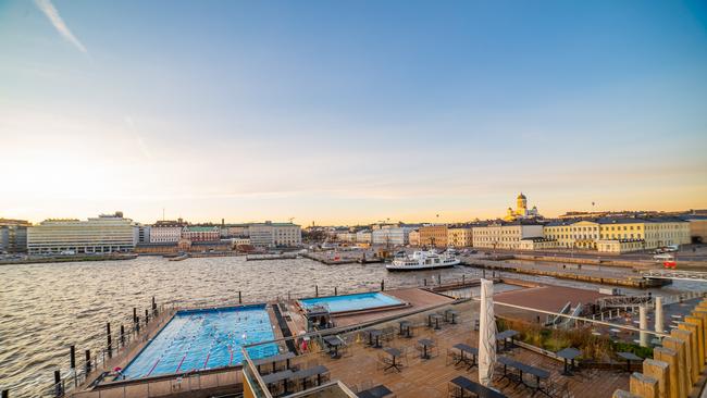 Allas Sea Pool in Helsinki city centre in Finland.