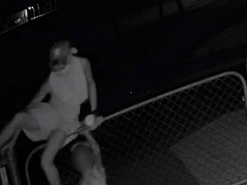 A still from CCTV footage of the Walker Road Sporting Precinct break-in on April 30, 2025. Picture: Supplied by Keiren O’Brien