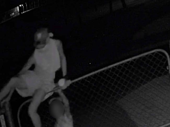 A still from CCTV footage of the Walker Road Sporting Precinct break-in on April 30, 2025. Picture: Supplied by Keiren O’Brien