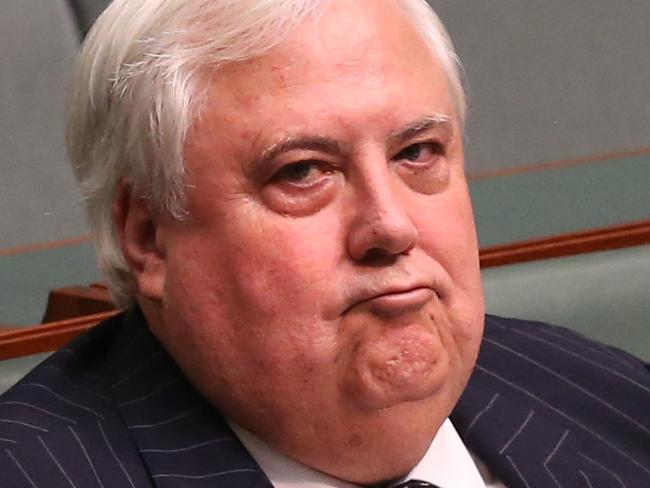 Clive Palmer in Question Time in the House of Representatives Chamber, Parliament House in Canberra. Picture Kym Smith