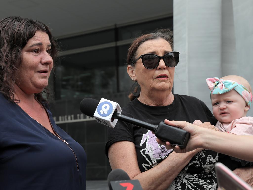 Margaret Dodd, mother of Hayley Dodd, pictured with daughter Toni and granddaughter Haylz. Ms Dodd has urged Wark to reveal where he dumped Hayley’s body. Picture: NCA NewsWire/Philip Gostelow.