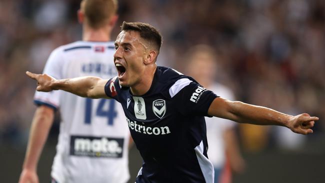 Christopher Ikonomidis scored the second goal for Melbourne Victory. Picture: Graham Denholm/Getty Images