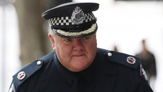 Victoria Police Assistant Commissioner Luke Cornelius arrives to the royal commission on Thursday. Picture: AAP