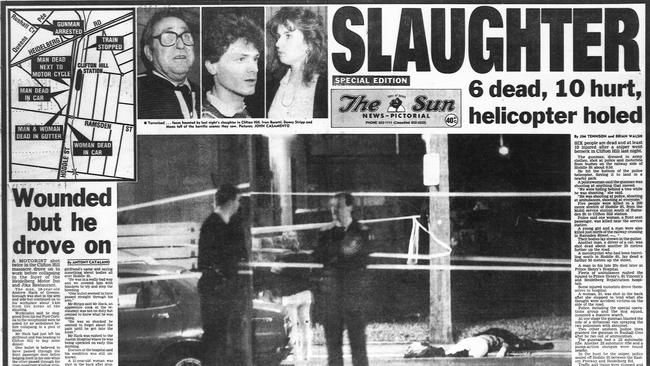 The front page of The Sun newspaper after the massacre in 1987. Picture: File