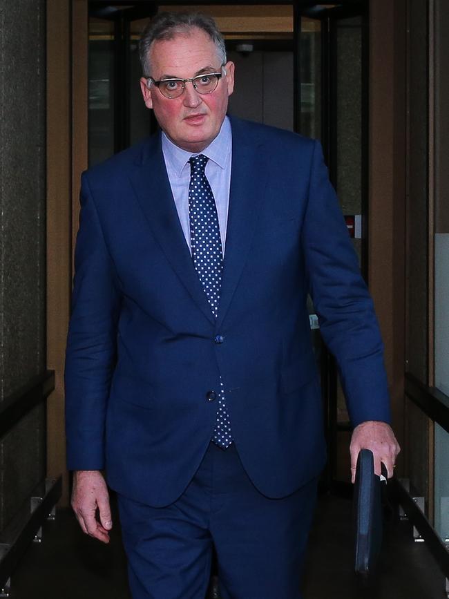 Journalist Hedley Thomas is seen leaving the Supreme Court in Sydney. Picture: Gaye Gerard.