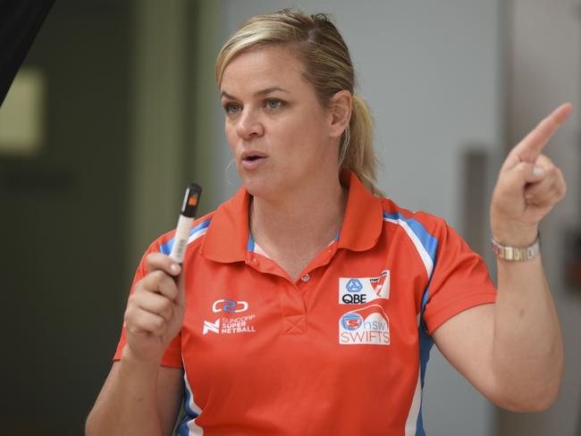 DAILY TELEGRAPH -  The Swifts coach Briony Akle. Story by Amanda Lulham. Photo by Dominic O'Brien