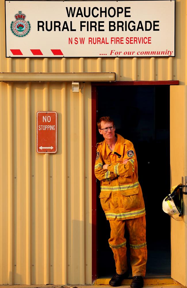 Wauchope volunteer firefighter Ryan Channells was diagnosed with stage-four melanoma on November 11, then went out to fight ferocious fires a day later. Picture: Nathan Edwards