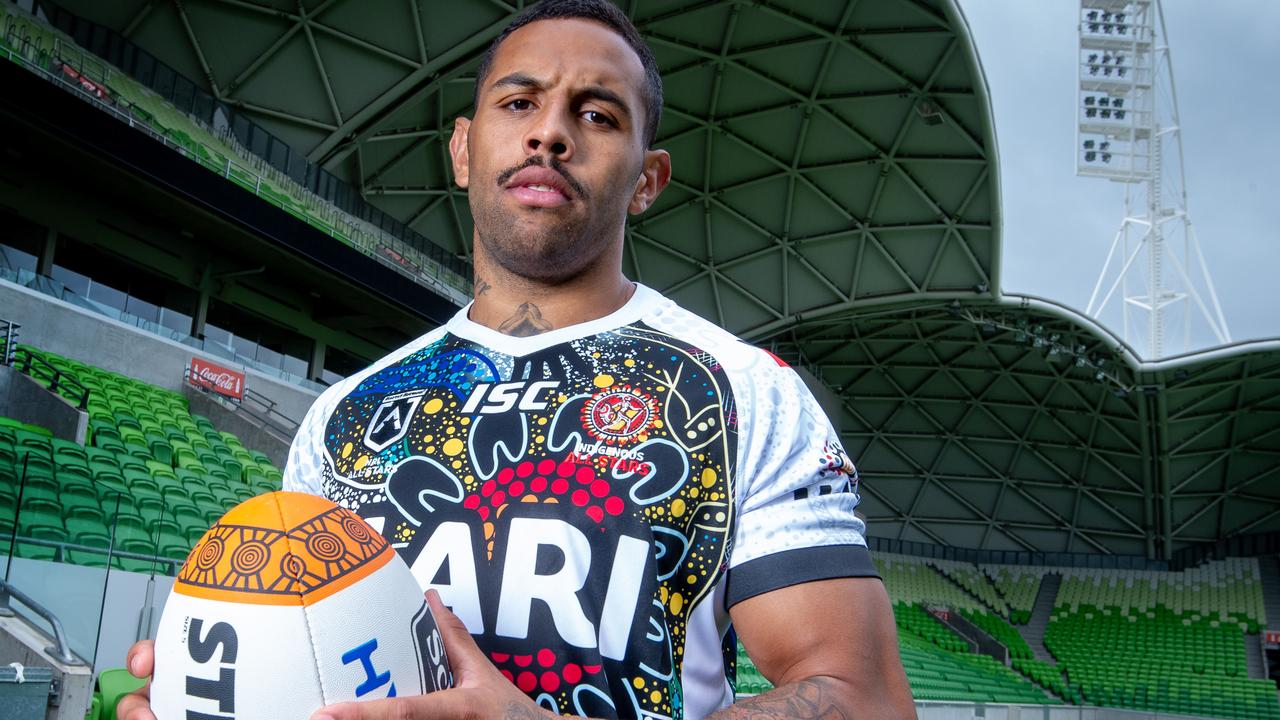 Josh Addo-Carr in his Indigenous All Stars jersey.