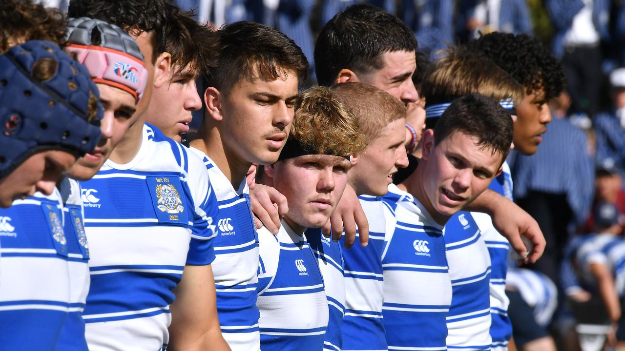 Nudgee players GPS first XV rugby between Nudgee and BBC . Picture, John Gass