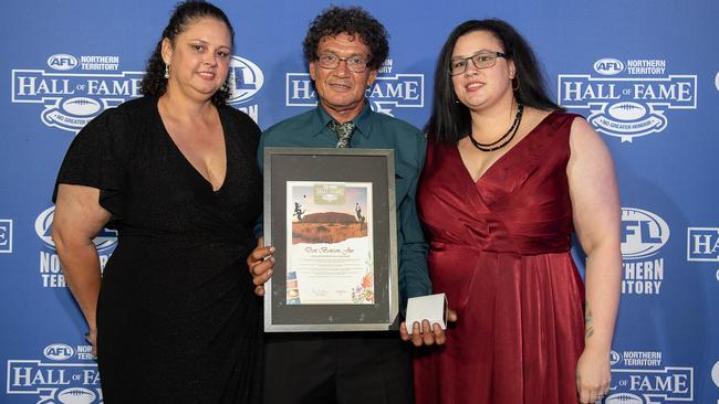 Chantelle Ayres, Don Bonson Jr and Tearne Narayan at the 2023 AFLNT Hall of Fame. Picture: Pema Tamang Pakhrin