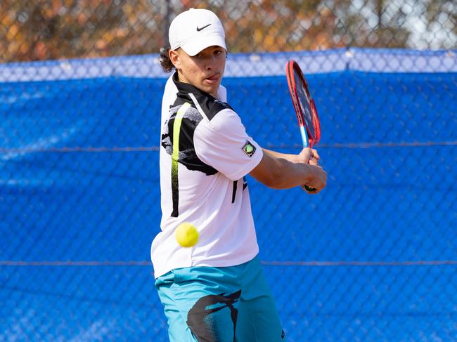 Daniel Jovanovski during the claycout championships earlier this year. Picture: Tennis Australia/ ANASTASIA KACHALKOVA