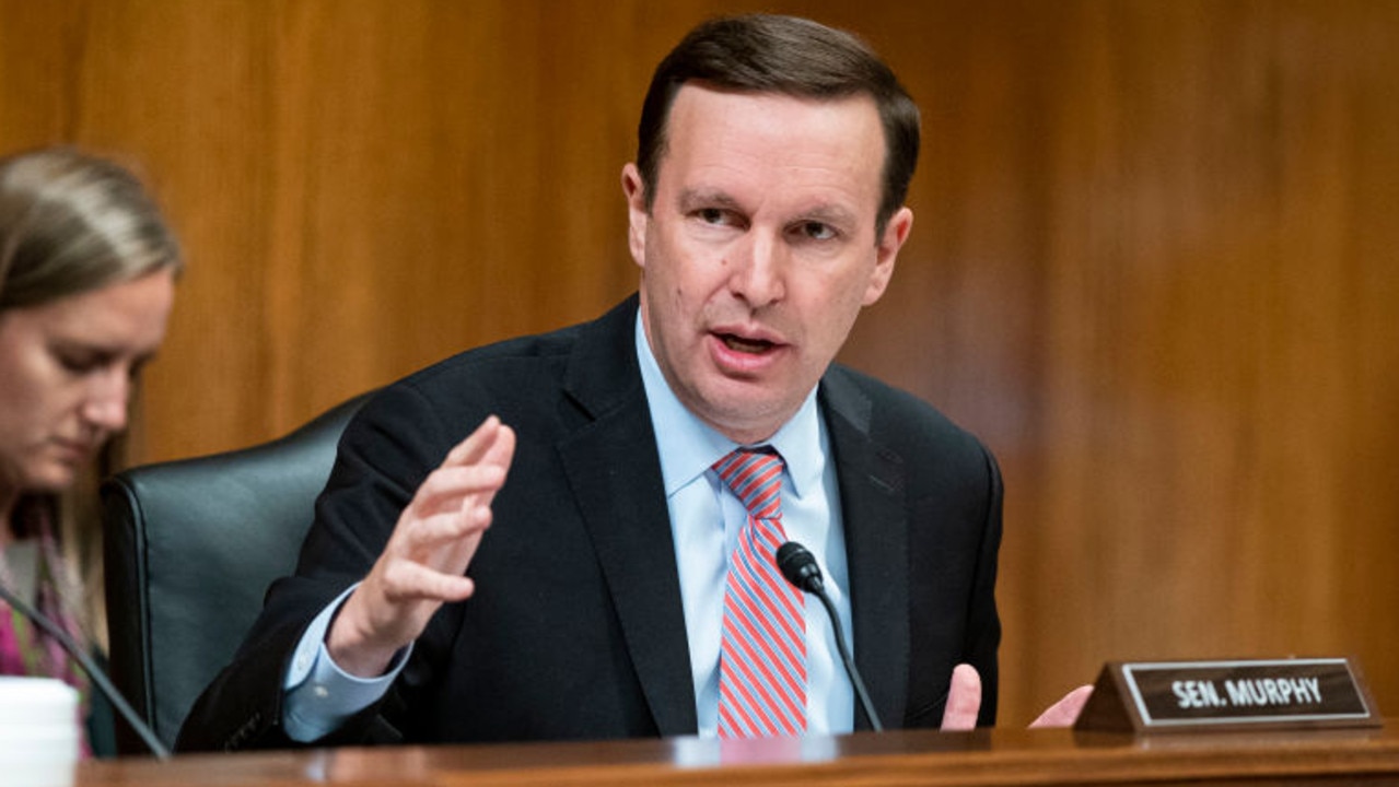 US senator Chris Murphy made an impassioned speech following the death of more than 20 people in a Texas school shooting. Picture: Al Drago-Pool/Getty Images