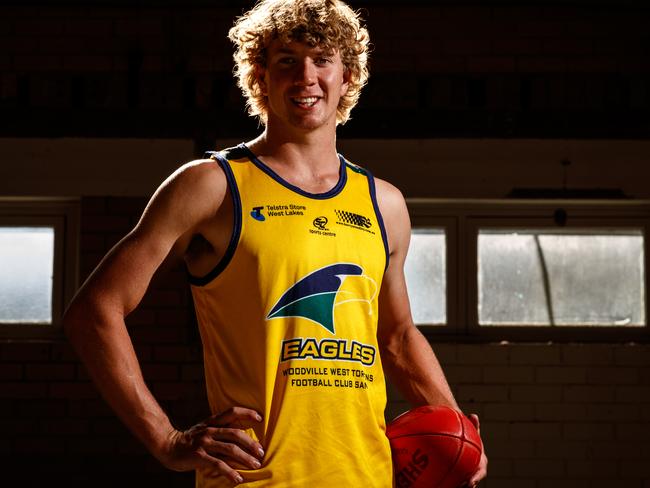 Woodville-West Torrens footballer Patrick Weckert at Woodville Oval on January 31, 2023. Picture Matt Turner.