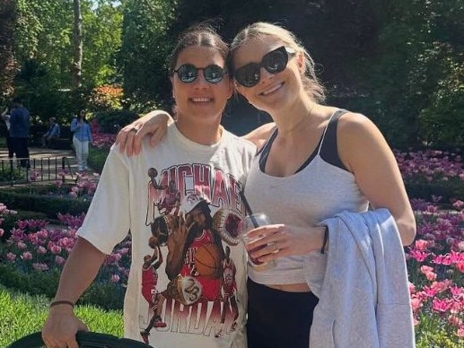 Sam Kerr and Kristie Mewis step out.