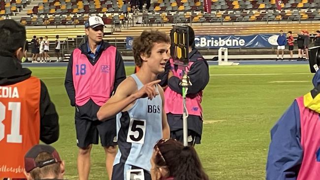 Charlie Sprott of Brisbane Grammar School won the open 3000m.