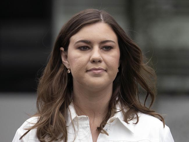 CANBERRA, AUSTRALIA NewsWire Photos OCTOBER 07, 2022:Brittany Higgins walked to court for day four of the trial.Bruce Lehrmann, the man accused of the sexual assault of former Liberal staffer Brittany Higgins at the Magistrates Court in Canberra.Picture: NCA NewsWire / Gary Ramage