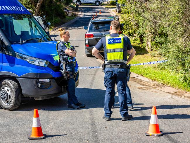 Police at the scene. Picture: Jake Nowakowski