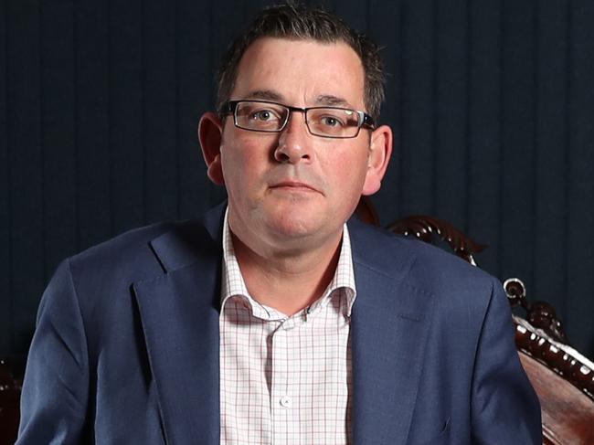 Premier Daniel Andrews in his office in Melbourne. Picture: Alex Coppel.