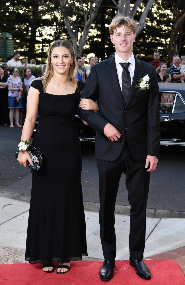 Abby Holmes and Lachlan Greenbury at Centenary Heights State High School formal. Picture; Patrick Woods.