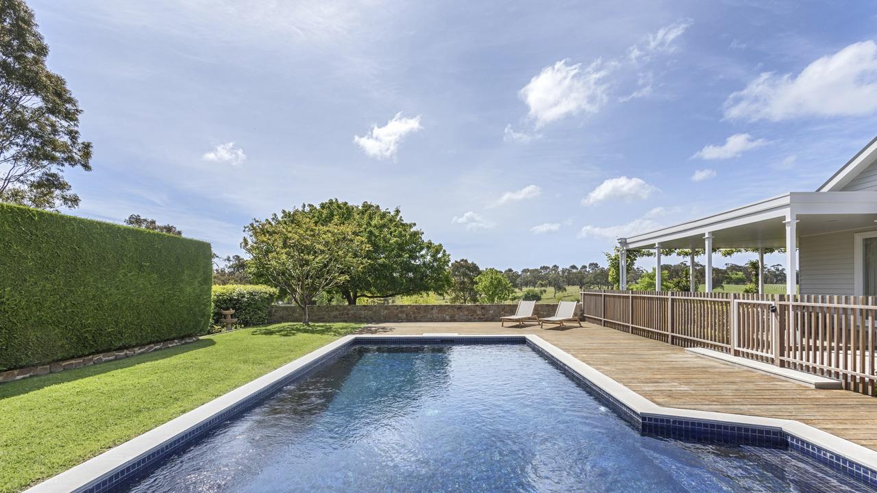 The pool is solar-heated.